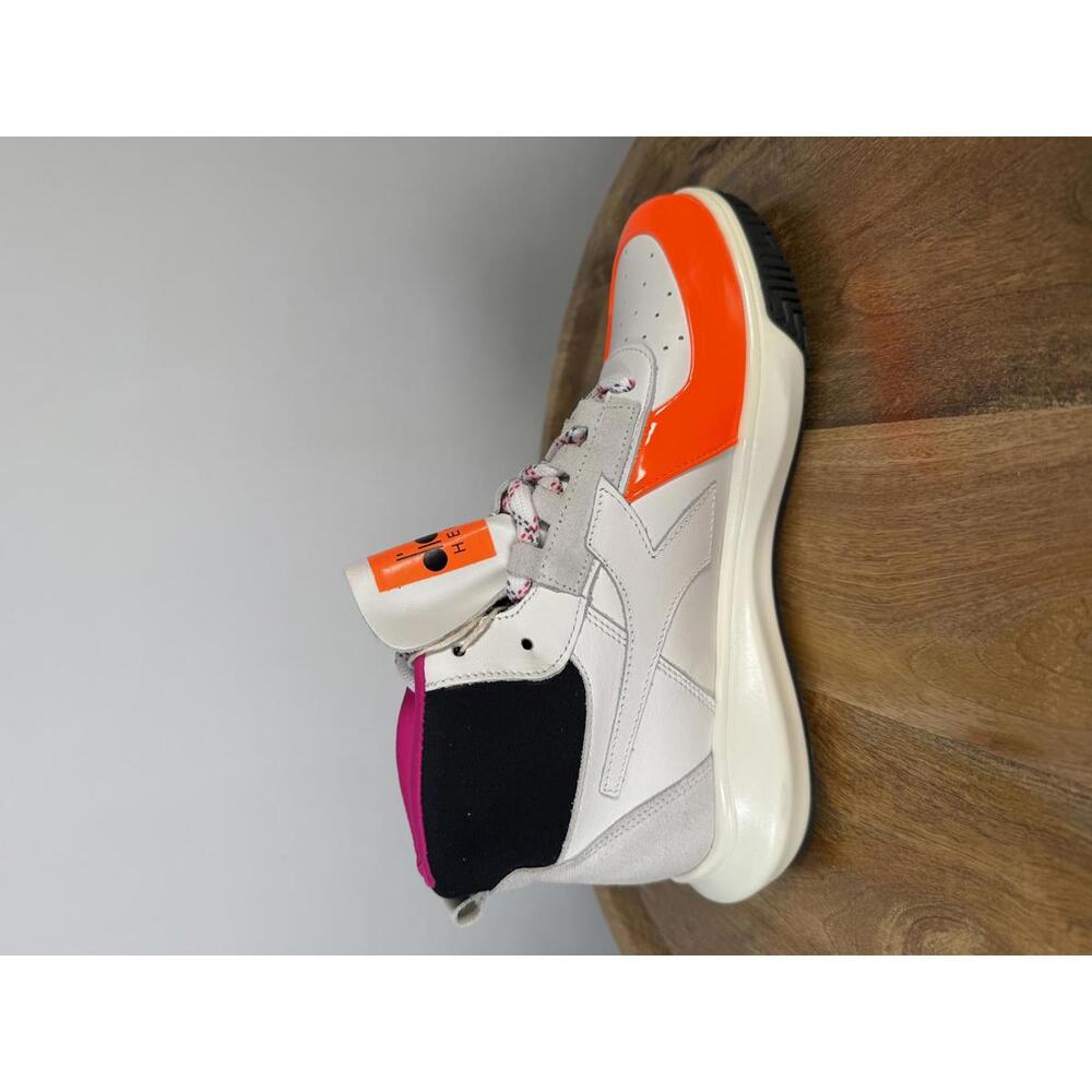 Diadora Heritage Women’s High-Top Sneakers White/Orange Pink Size 6.5 NWB - Picture 11 of 12